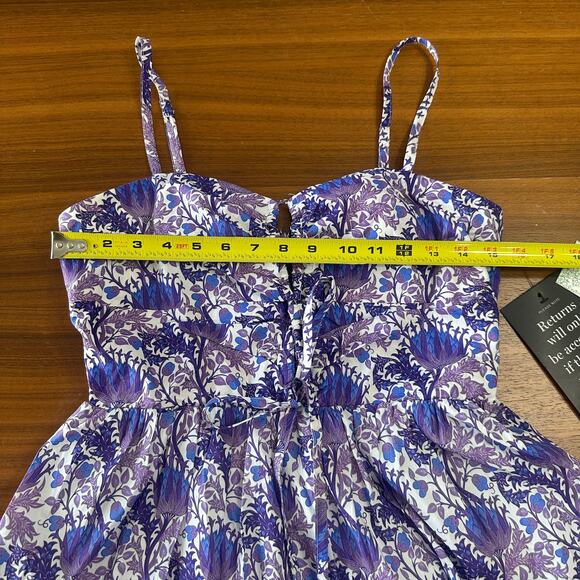 Hyacinth House Purple Multi Floral Corinne Cut-Out Midi Dress, nwt size medium - Picture 7 of 12